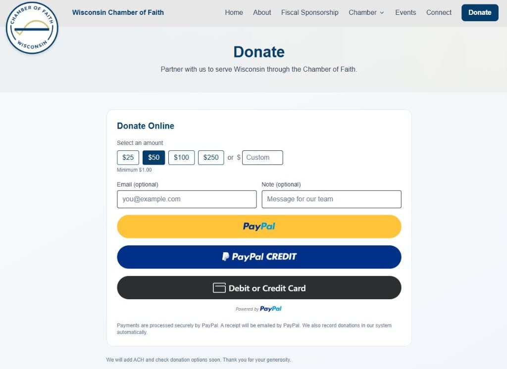 Donation Page